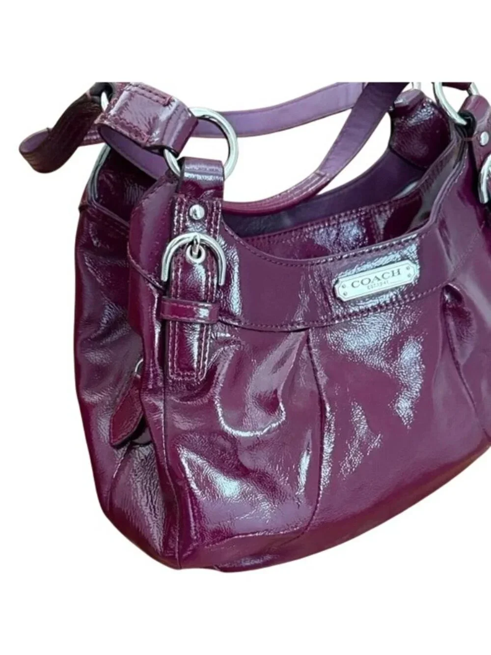 Coach Soho Purple Patent Leather Hobo Shoulder Bag - Picture 7 of 8